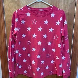 Women’s Sonoma Long Sleeve Sweatshirt in Red with White Stars